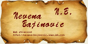 Nevena Bajinović vizit kartica
